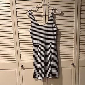 H&M Black and White Striped Mini Dress